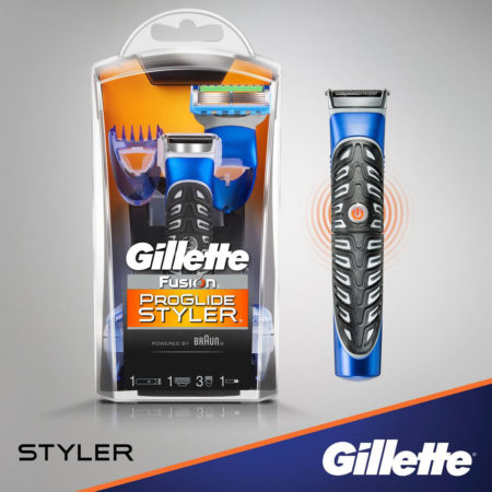 Gillette Fusion Proglide 3-in-1 Styler Runtime: 30 min Trimmer for Men (Black, Blue)