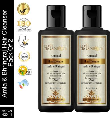 Khadi Organique Amla & Bhringraj Hair Cleanser/Shampoo (210 ml x 2) -