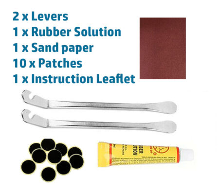 Cycle Puncture Repair Kit with Patch, levers and Solution